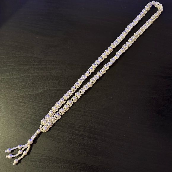 ⚜️3 for $30⚜️ Cream Faux Pearl Tassel Necklace - Picture 8 of 10